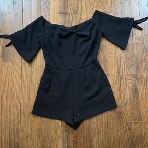 Off the shoulder shorts romper